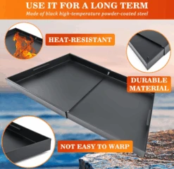 Adjustable Fireplace Tray Ash Pan - Mess Free Ash Removal, Fireplace Ash Tray Expands From 22 Inches Up To 31-1/2 Inches, Ash Collection, Black -Cheap Grill Store Z81020.B0301 2