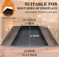 Adjustable Fireplace Tray Ash Pan - Mess Free Ash Removal, Fireplace Ash Tray Expands From 22 Inches Up To 31-1/2 Inches, Ash Collection, Black -Cheap Grill Store Z81020.B0301 3