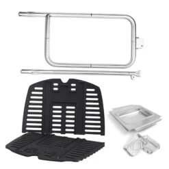 Repair Kit For Weber Q300, Q320, Q3000, Q3200 Series Gas Grills, Grill Burner + Grates + Grease Drip Tray