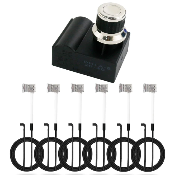 Electronic 6 Outlet Grill Ignition Generator Switch For Nexgrill 720-0882A, 720-0896B, 720-0896E, AA Battery Tact Push Button Spark Igniter With Wires 3 Electronic 6 Outlet Grill Ignition Generator Switch For Nexgrill 720-0882A, 720-0896B, 720-0896E, AA Battery Tact Push Button Spark Igniter With Wires